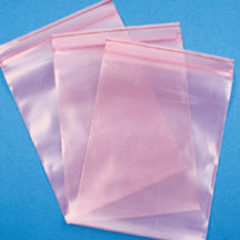 Reclosable Pink Anti-Static Poly Bags