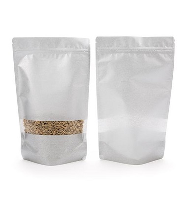 Poly Pouch Rice Southwest Polybag: 2oz (60g) Rice Paper Stand Up Zip Pouches - Silver